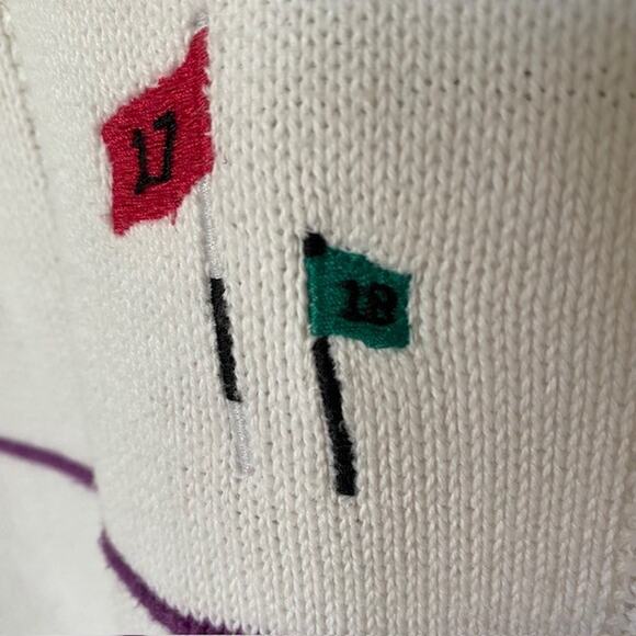 VINTAGE Isle of Cotton Crewneck Pullover Sweater Embroidered Men's Medium - Picture 5 of 11